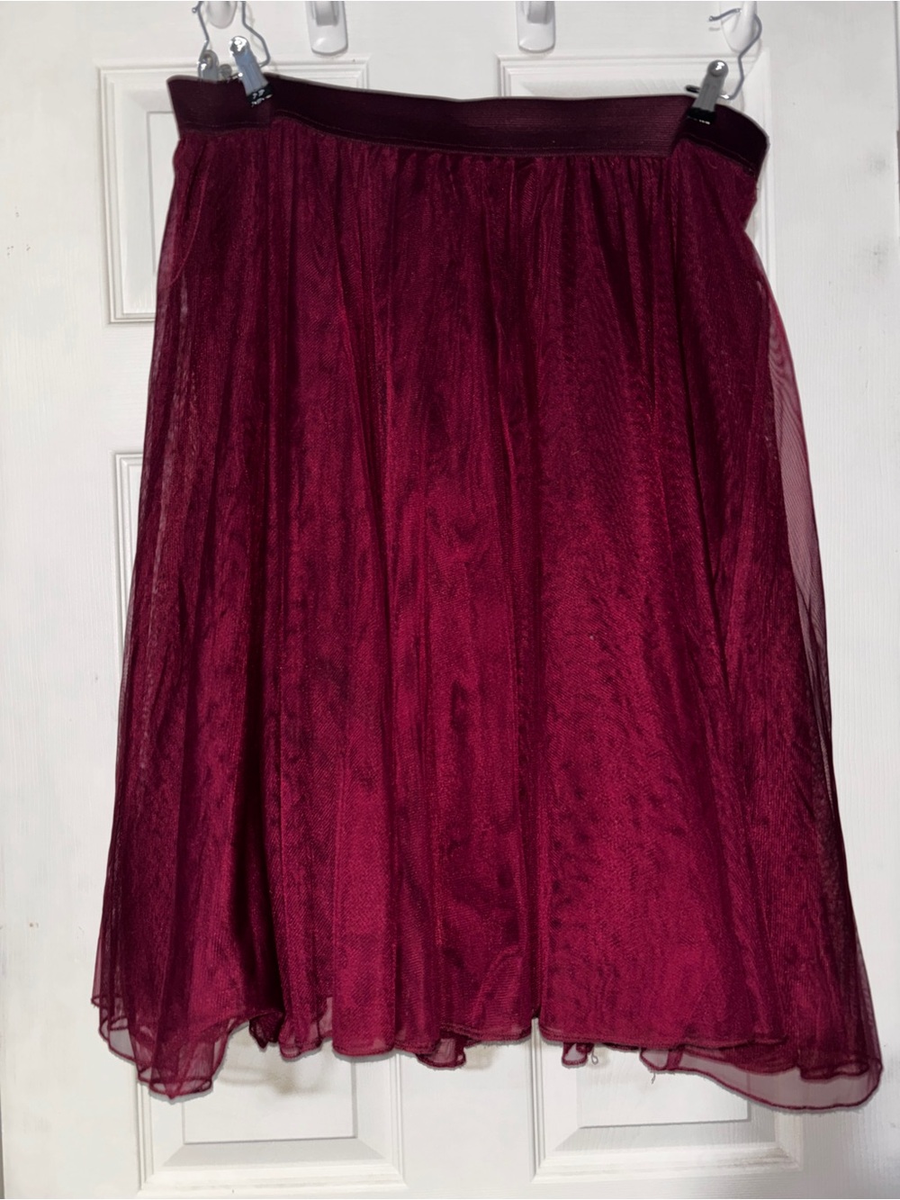 torrid Burgundy Circle Skirt with Tulle Overlay